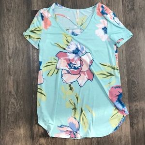 Mint Floral Cross Cross Top